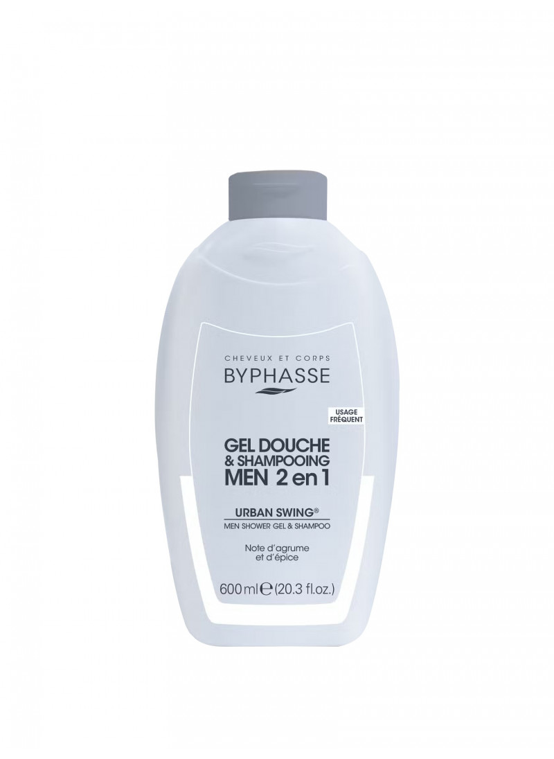 BYPHASSE MEN SHOWER GEL-SHAMPOO 2 IN 1 URBAN SWING 600ML