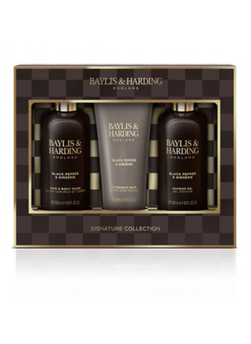 Baylis & Harding Black Pepper & Ginseng Men's Luxury Bathing Trio Gift Set