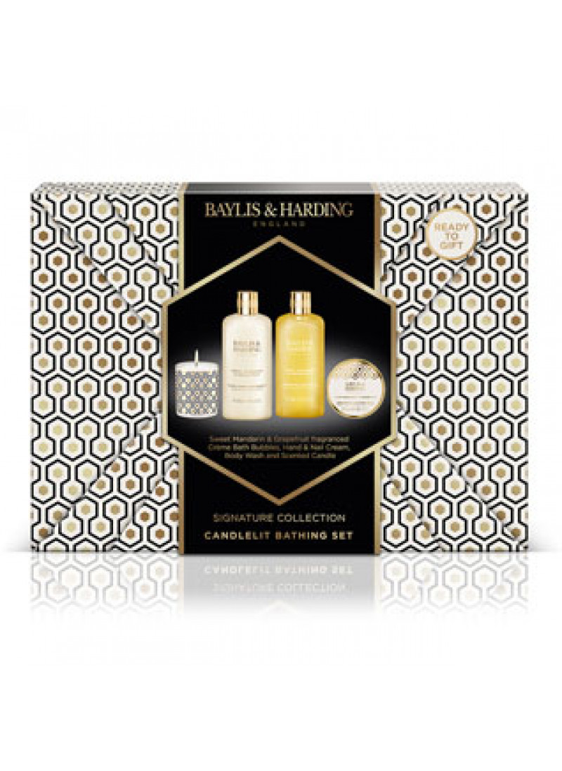 Baylis & Harding Sweet Mandarin & Grapefruit Gift Wrapped Candletlit Gift Set