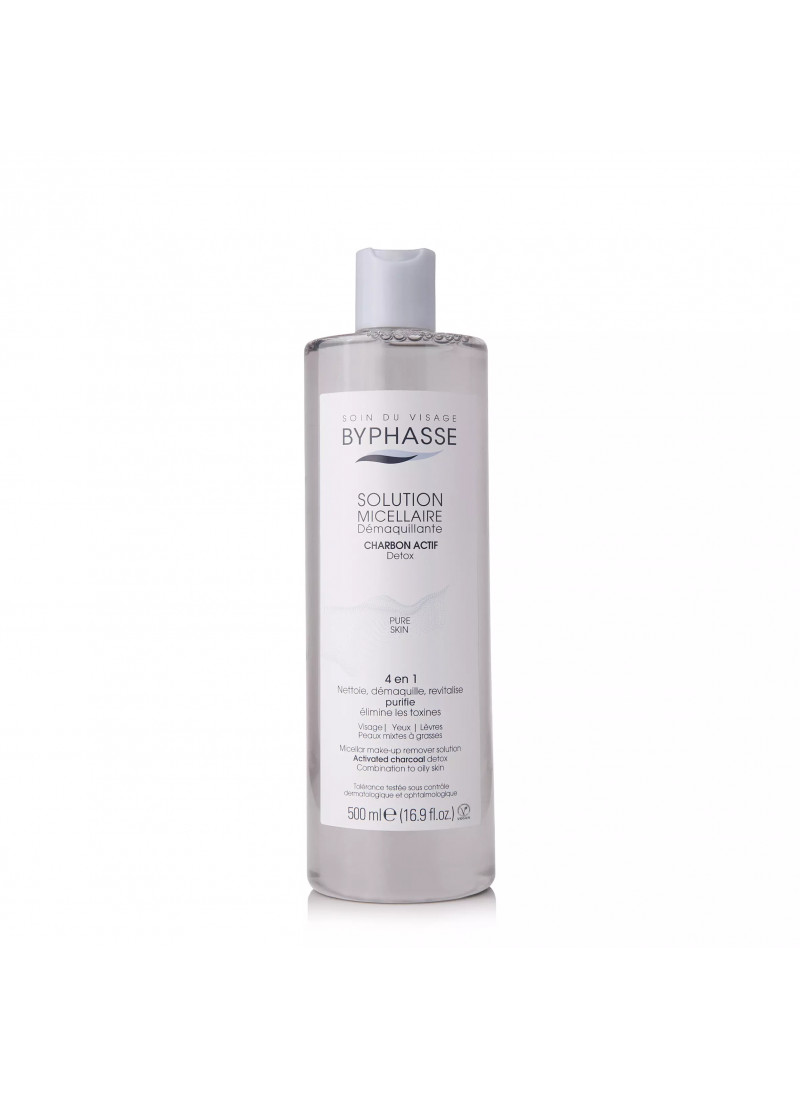 BYPHASSE MICELLAR MAKE UP REMOVER charbon acif det...