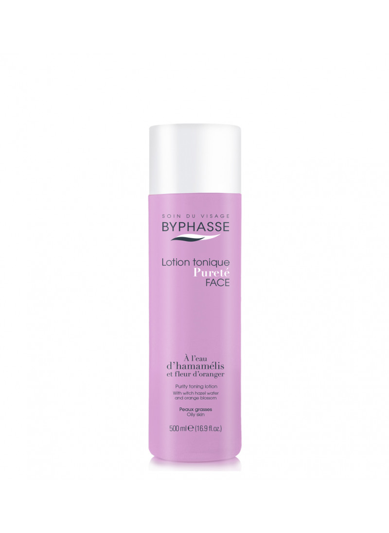 BYPHASSE PURITY TONING LOTION WITH WITCH HAZEL WATER AND ORANGE BLOSSOM OILY SKIN 500ML